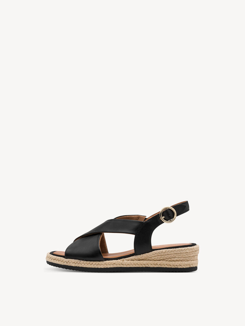 Leren Sandaaltje - zwart, BLACK, hi-res