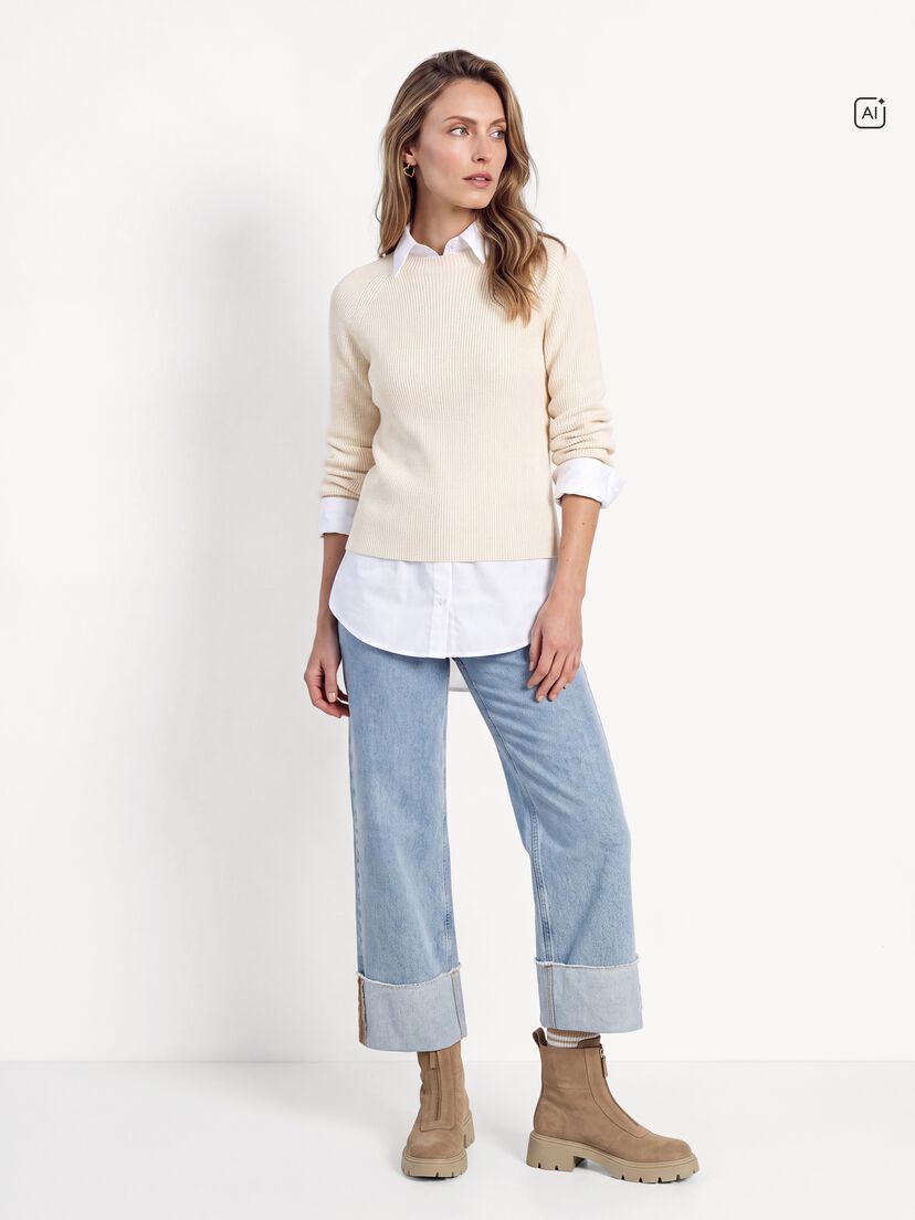Leren Enkellaarsje - beige, beige, hi-res