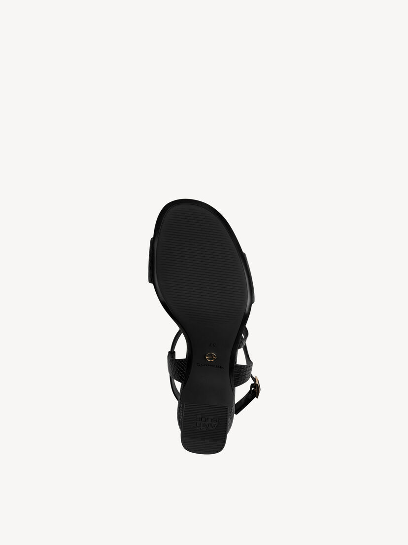 Leren Sandaaltje - zwart, BLACK STRUCT., hi-res