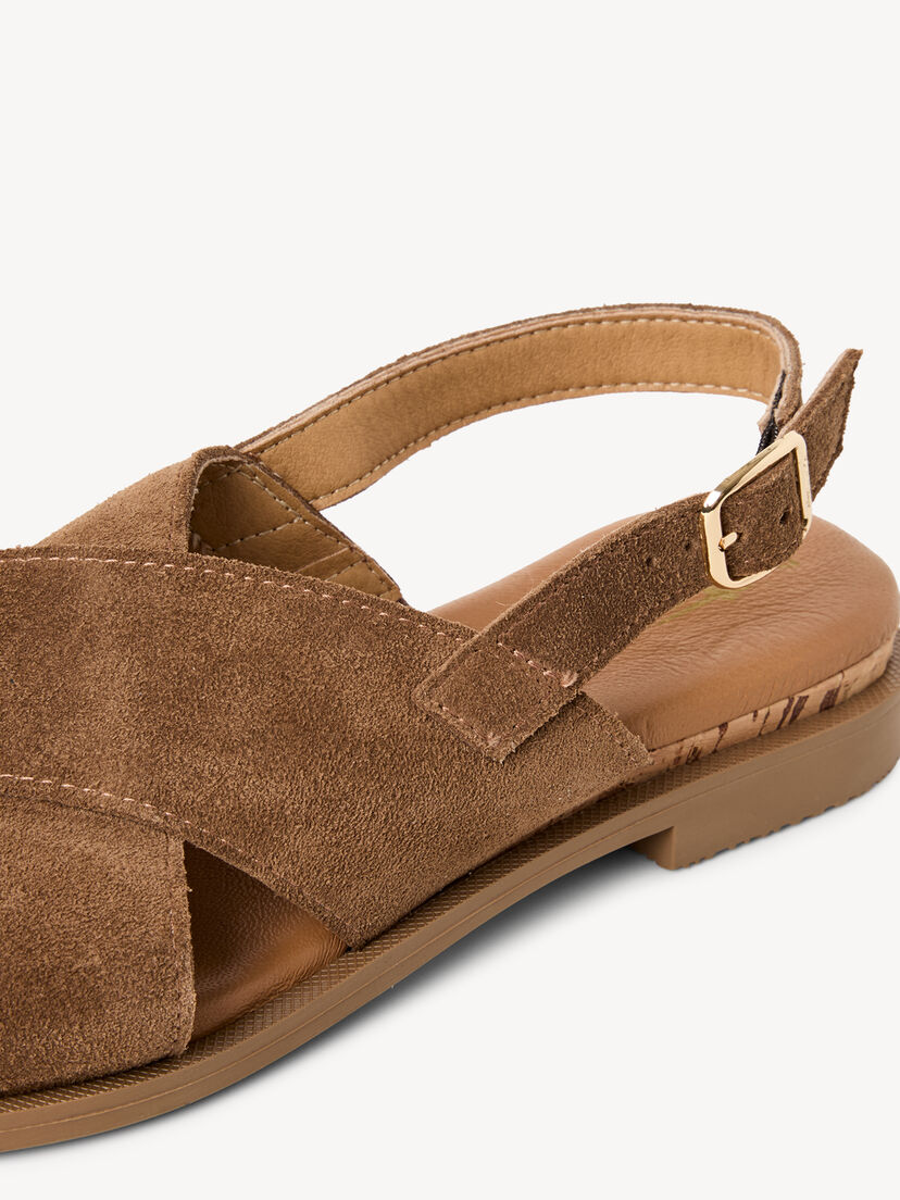 Leren Sandaal - bruin, BROWN, hi-res