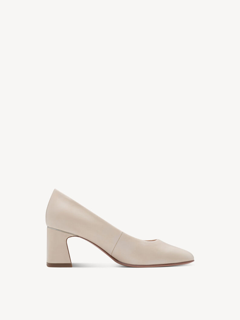 Escarpin en cuir - beige, IVORY, hi-res