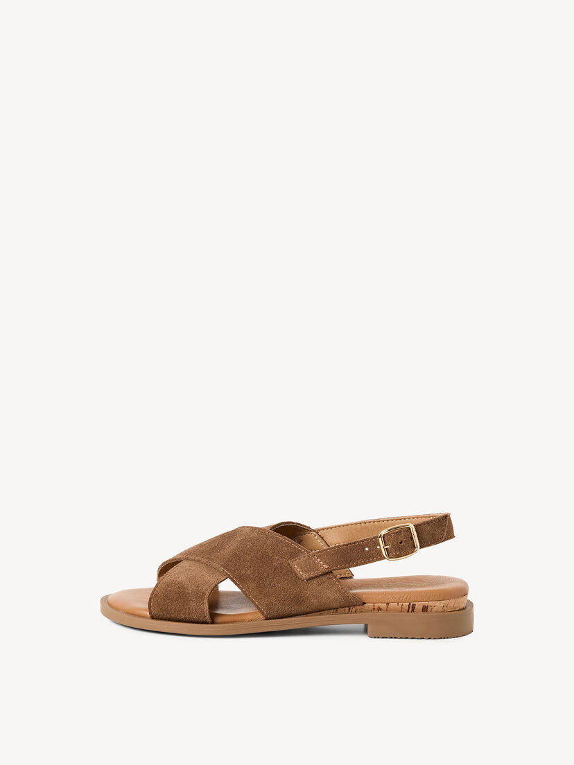 Leren Sandaal - bruin, BROWN, hi-res