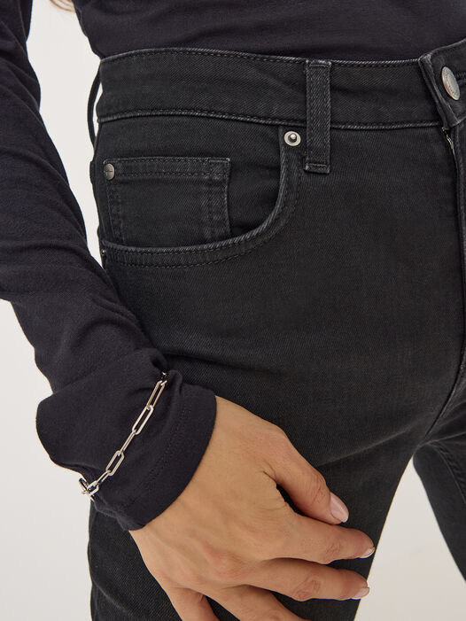 Skinny Jeans, Wash Black Denim, hi-res