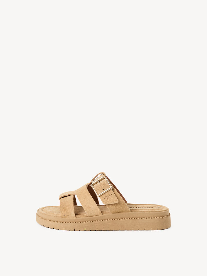 Mule en cuir - beige, BEIGE SUEDE, hi-res