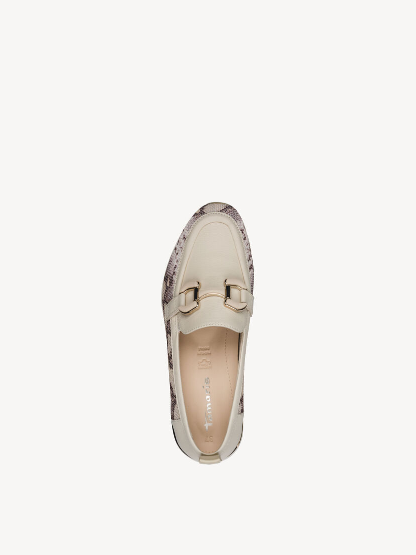 Leren Instappers - beige, BEIGE SNAKE, hi-res
