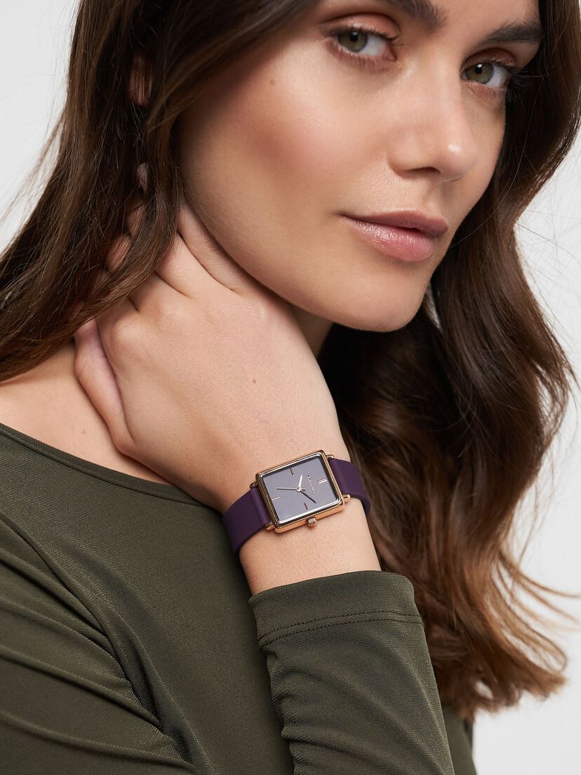 Horloge - rosegoud, ros&eacute;gold-glossy  purple, hi-res