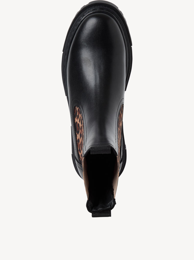 Bottine Chelsea en cuir - noir, BLACK/LEOPARD, hi-res