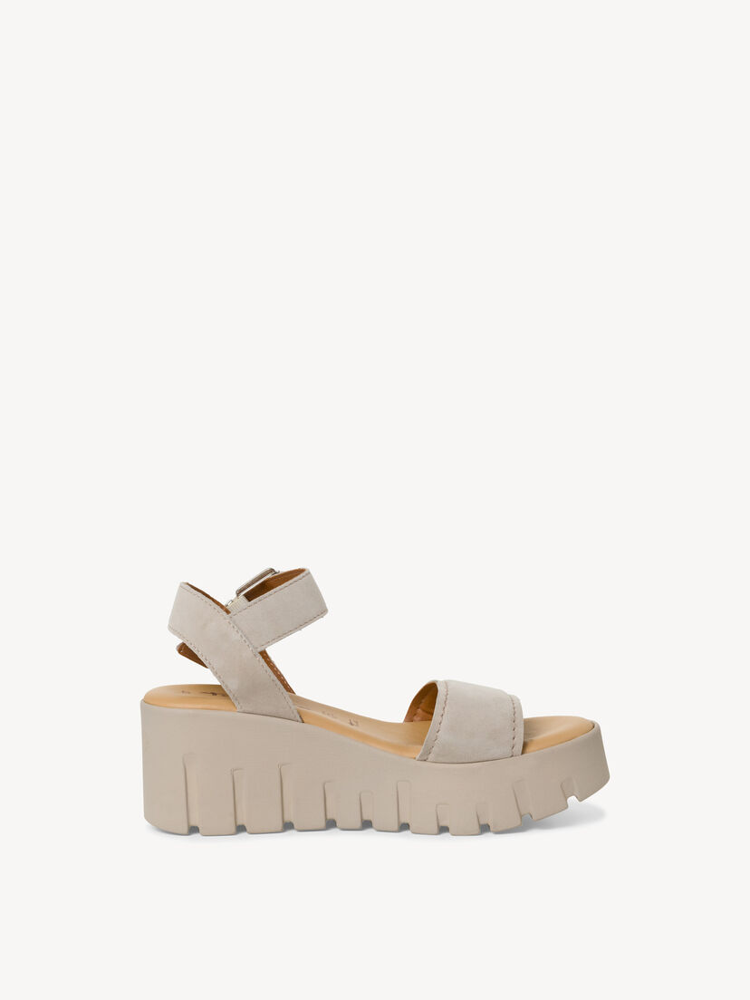 Leren Sandaaltje - bruin, TAUPE SUEDE, hi-res