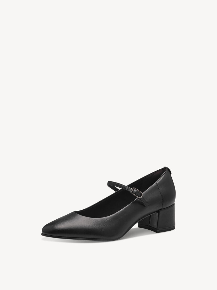 Leren Pumps - zwart, BLACK LEATHER, hi-res