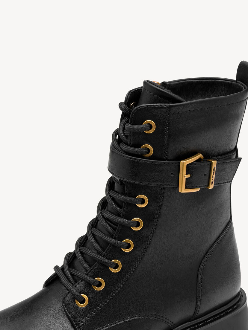 Enkellaarsje - zwart, BLACK, hi-res