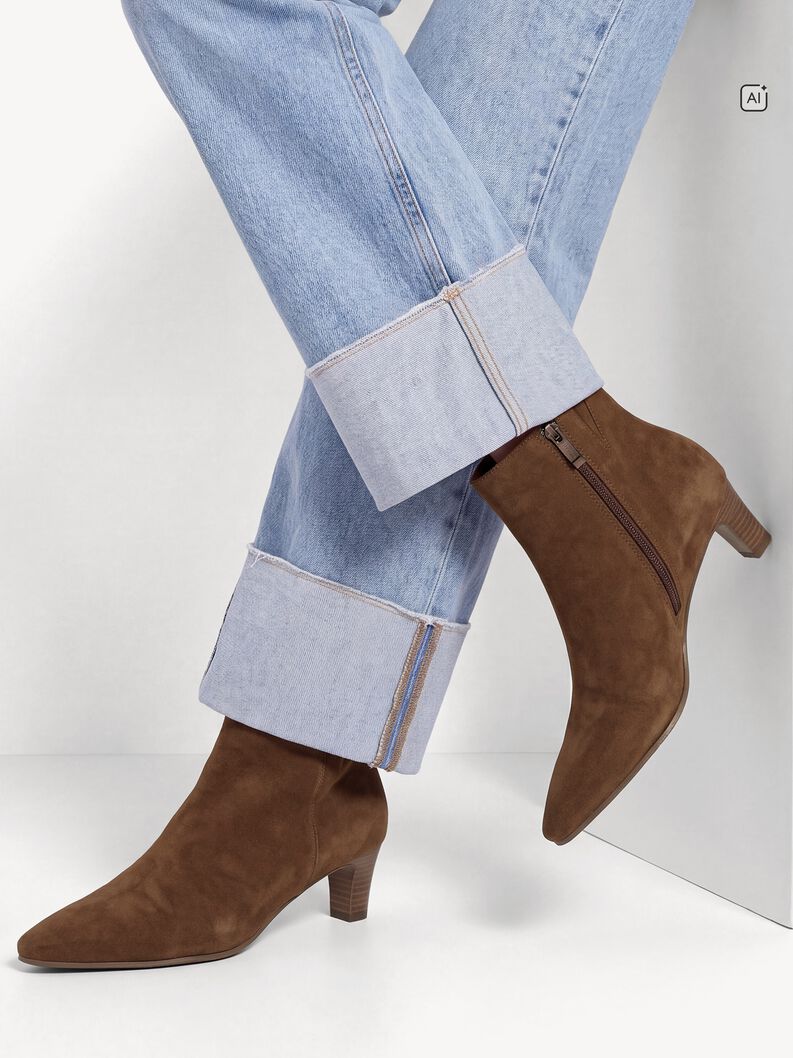 Bottine en cuir - marron, BROWN, hi-res