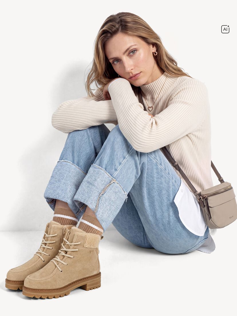 Enkellaarsje, beige, hi-res