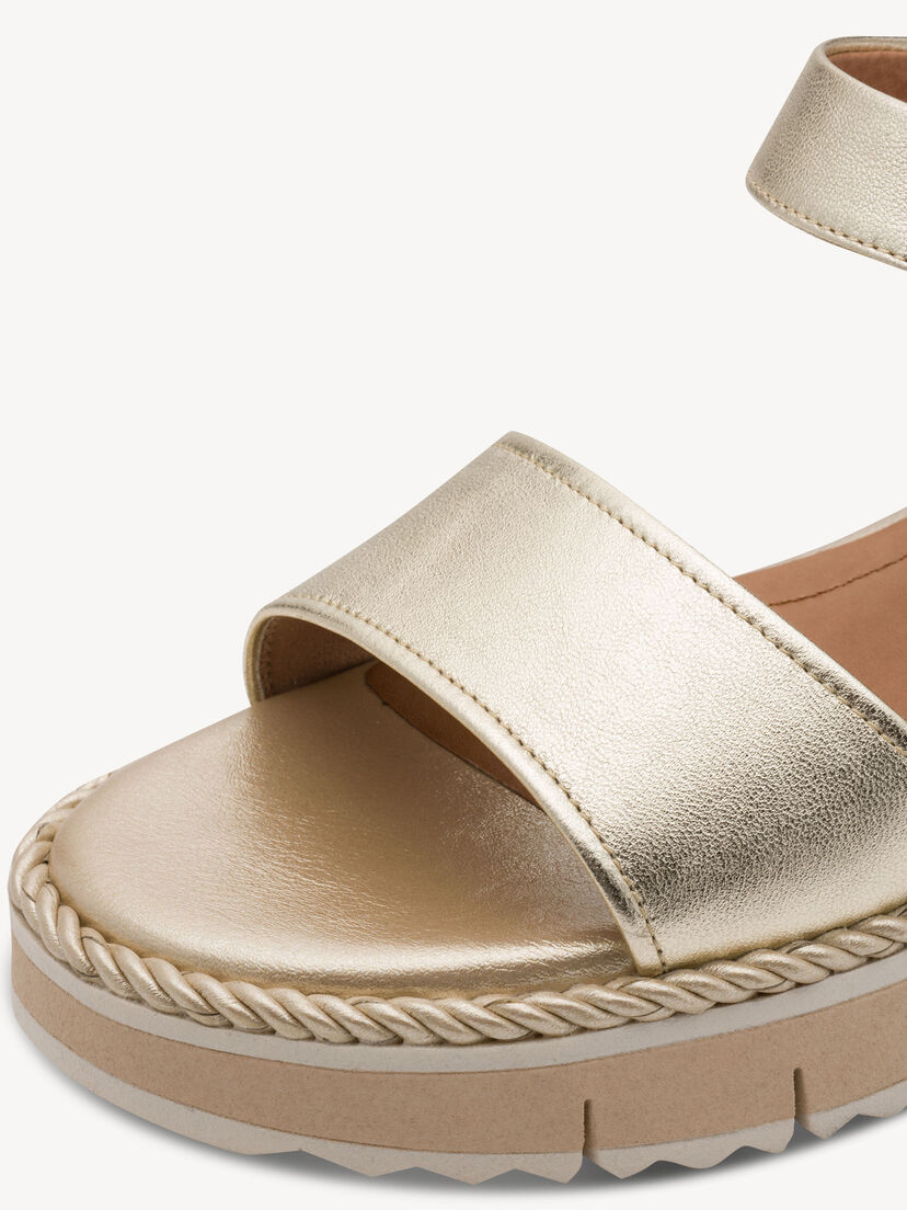 Leren Sandaaltje - metallic, LIGHT GOLD, hi-res