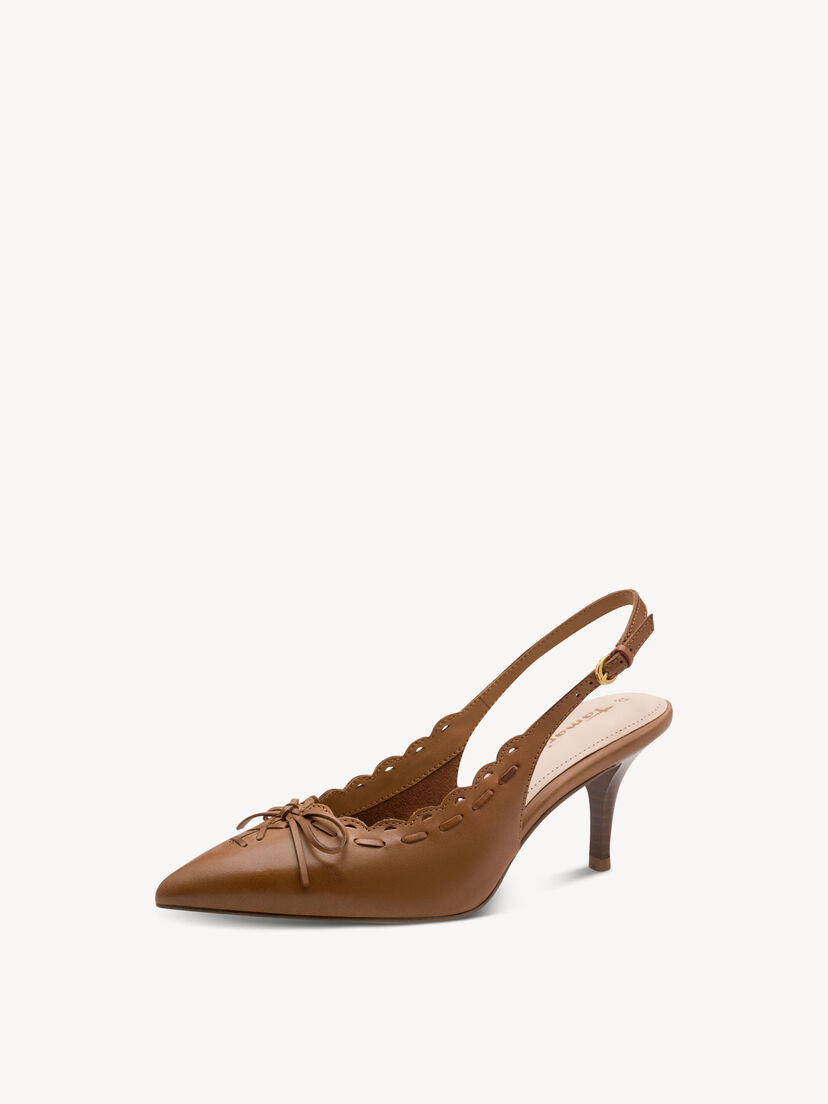 Leren Slingpumps - bruin, NUT, hi-res