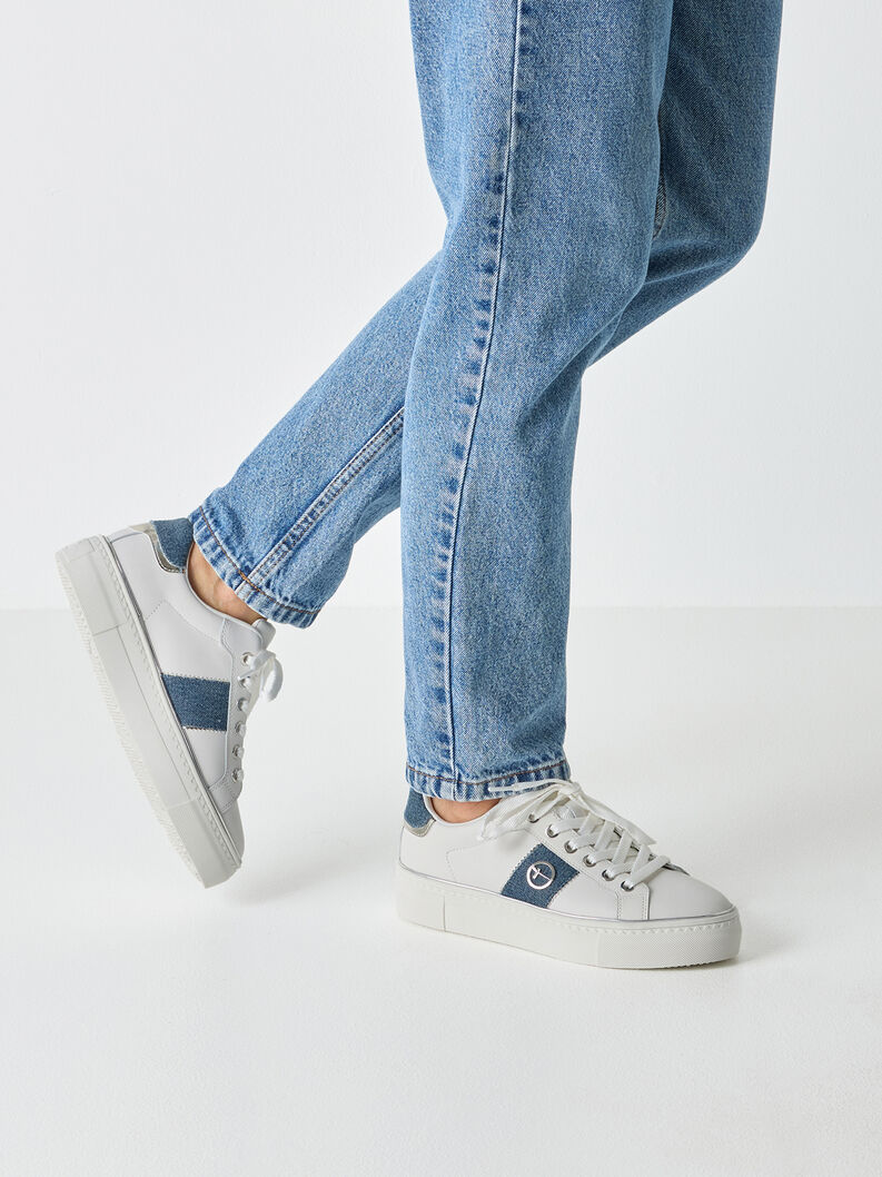 Sneaker - wei&szlig;, WHITE/DENIM, hi-res