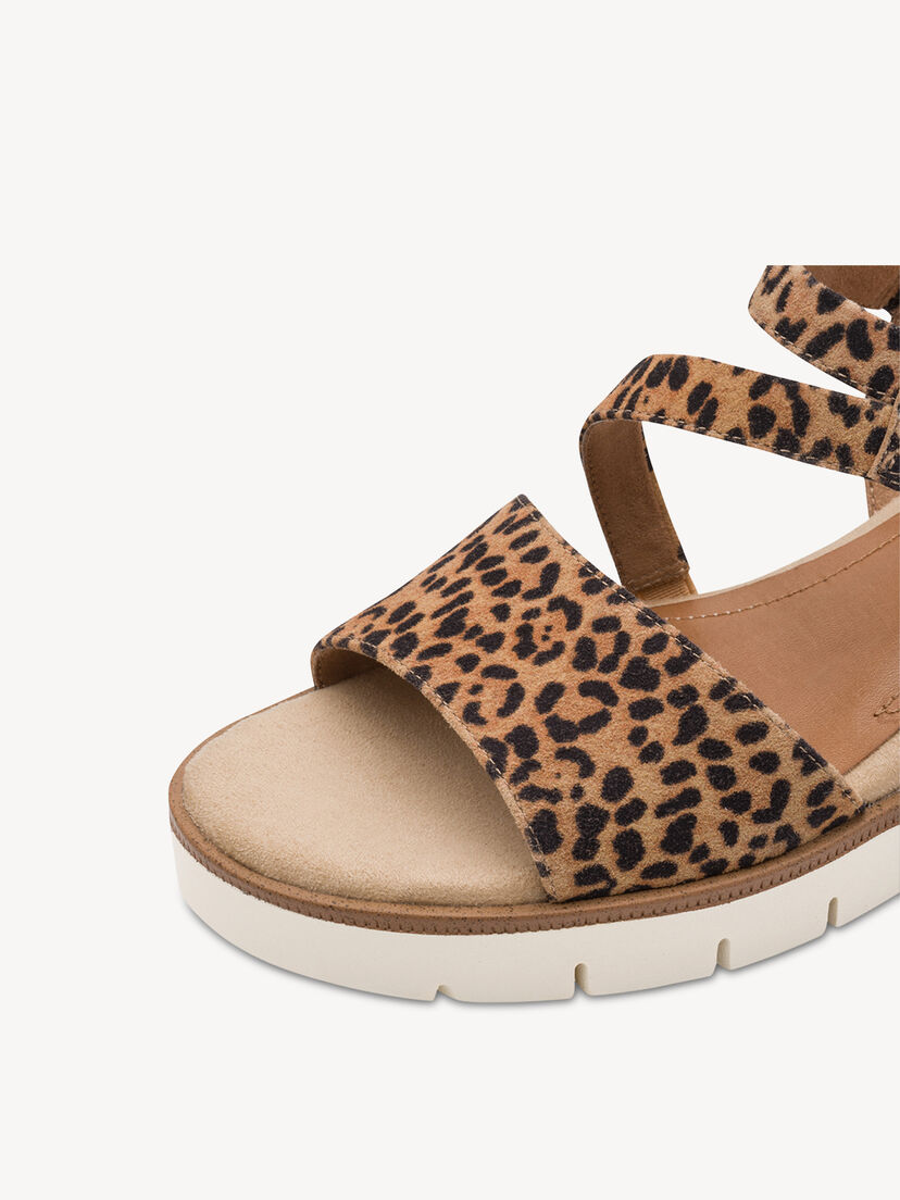 Leren Sandaaltje - bruin, LEOPARD, hi-res