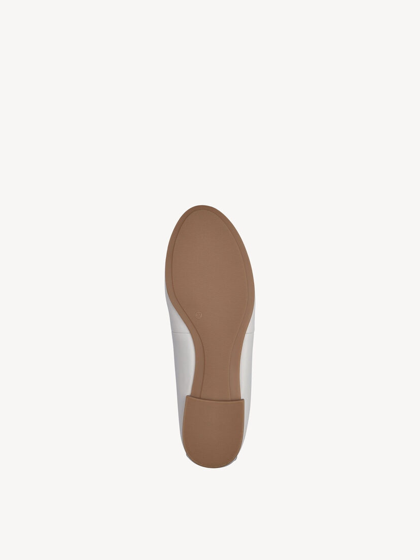 Leren Ballerina - wit, WHITE, hi-res