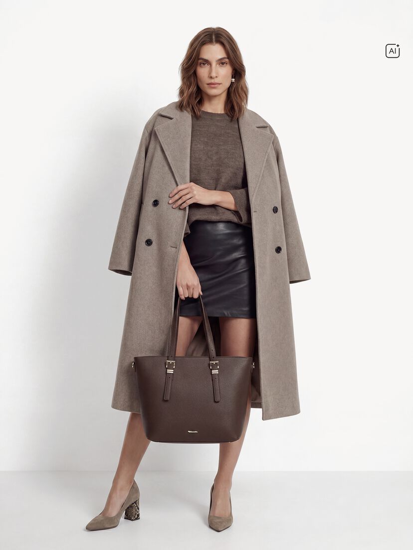 Leren Pumps - bruin, TAUPE COMB, hi-res