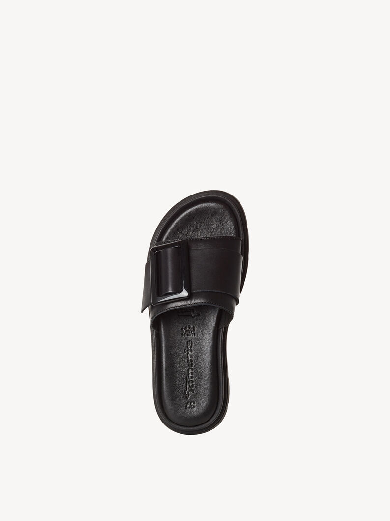 Leather Mule - black, BLACK, hi-res