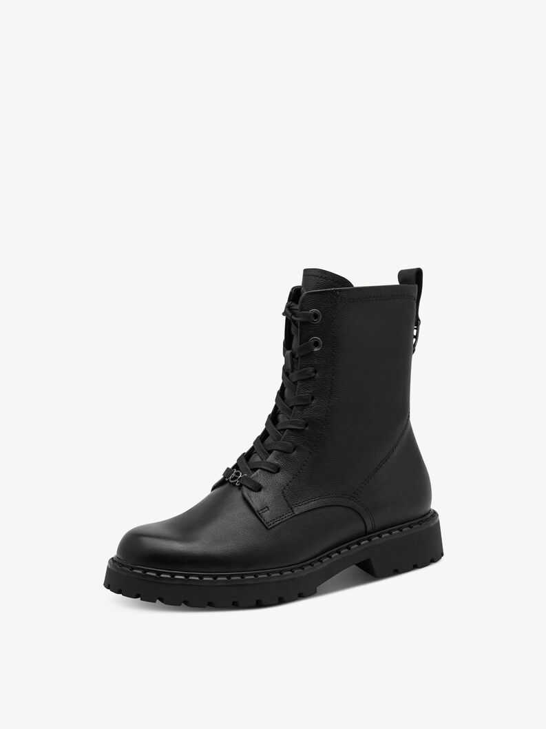 Bottine en cuir - noir, BLACK, hi-res