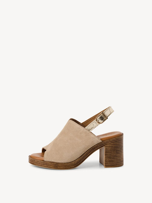 Sandale &agrave; talon, beige, hi-res