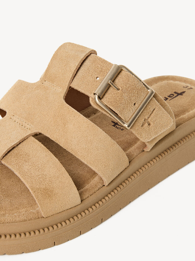 Mule en cuir - beige, BEIGE SUEDE, hi-res