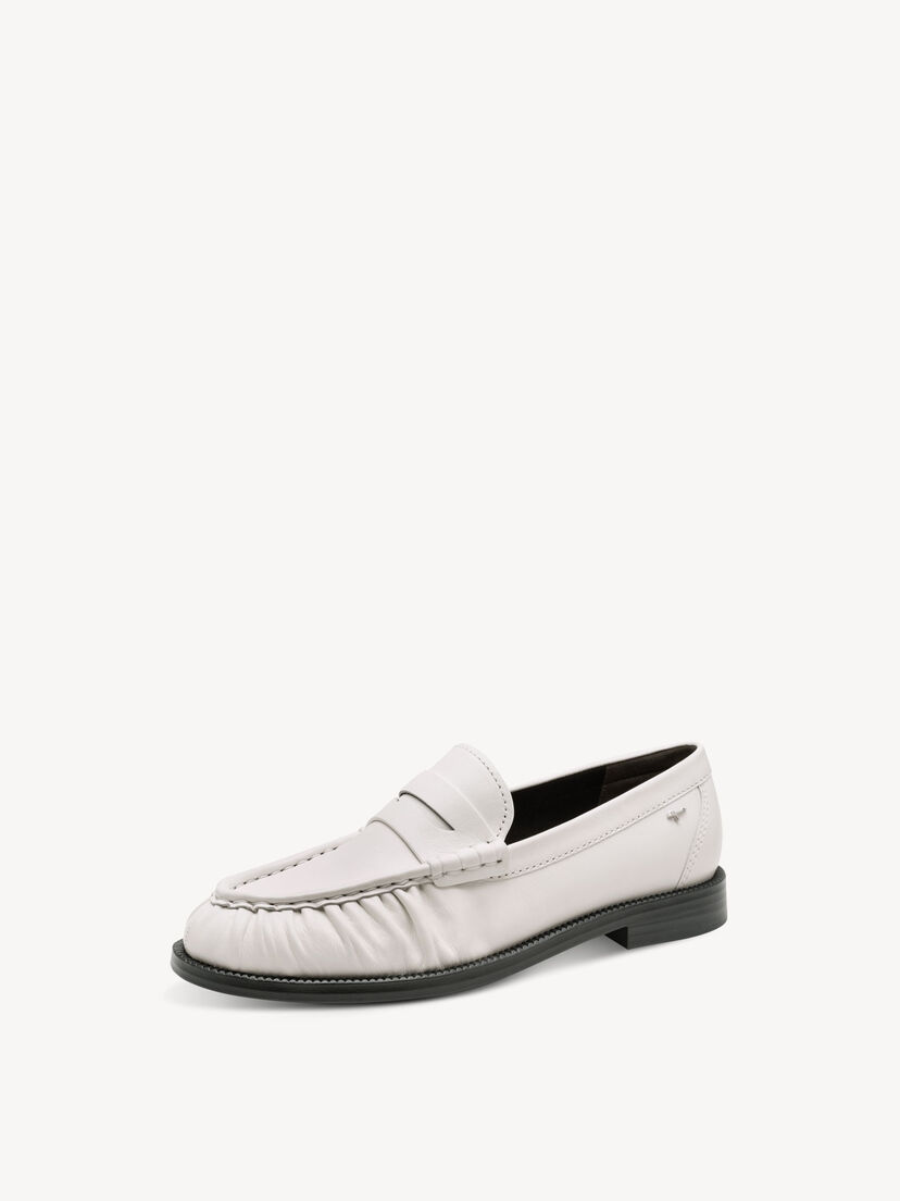 Leren Instappers - wit, OFFWHITE, hi-res