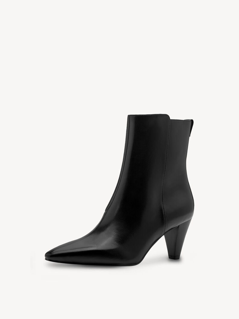 Lederstiefelette - schwarz, BLACK, hi-res