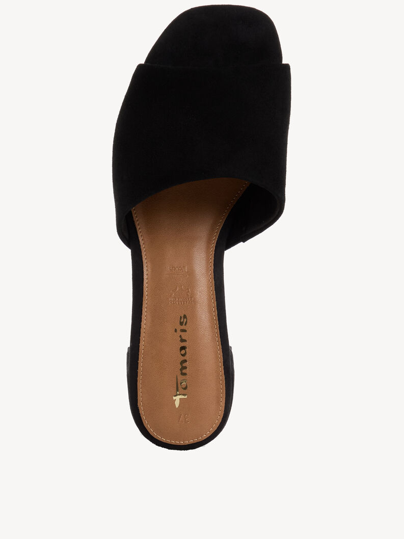 Lederpantolette - schwarz, BLACK SUEDE, hi-res