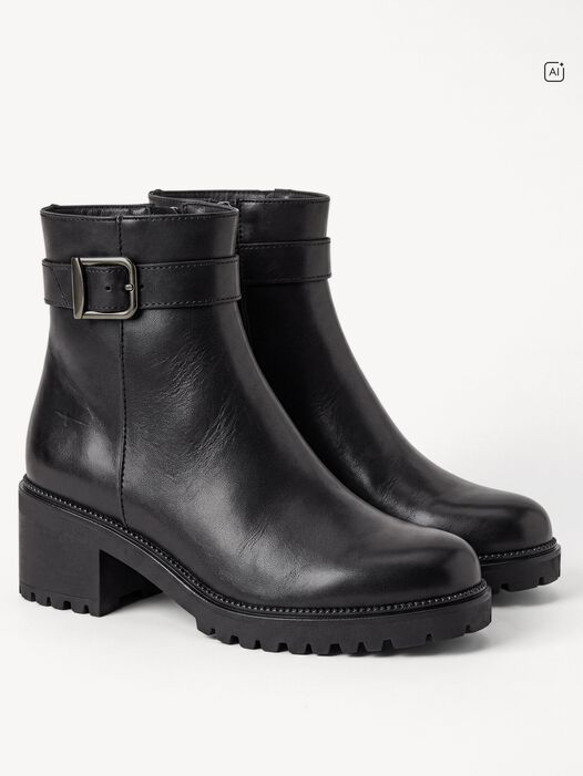Enkellaarsje, BLACK LEATHER, hi-res