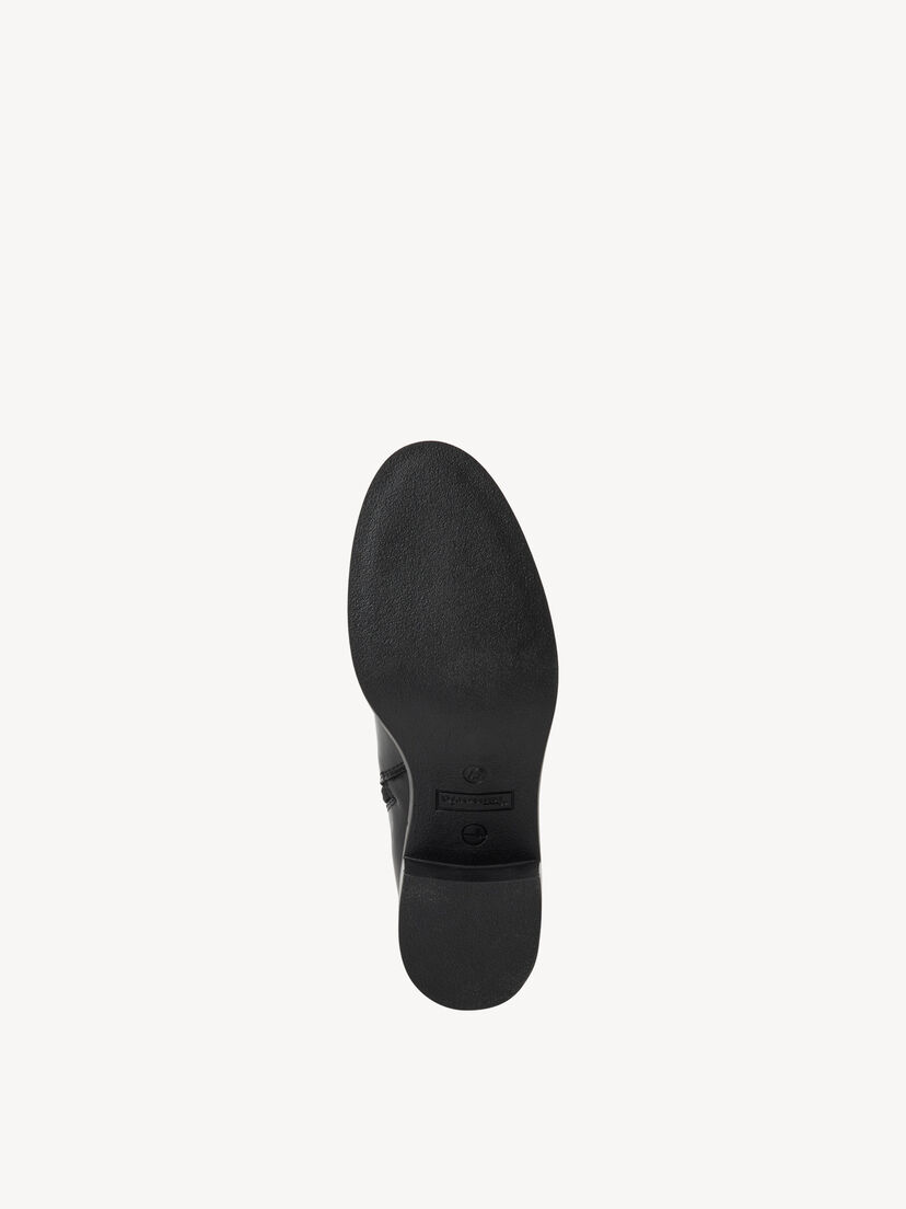 Leren Enkellaarsje - zwart, BLACK LEATHER, hi-res