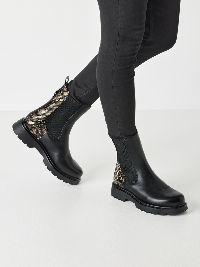 Chelseaboot - zwart, BLACK SNAKE, hi-res