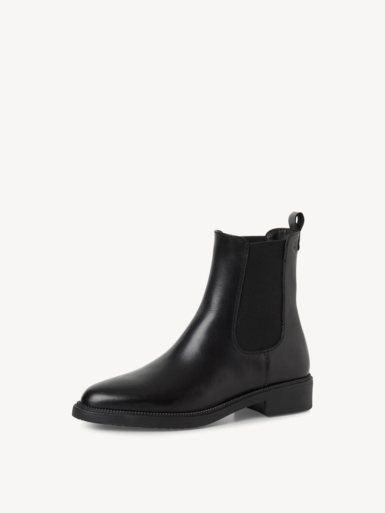 Bottine Chelsea en cuir - noir, BLACK, hi-res
