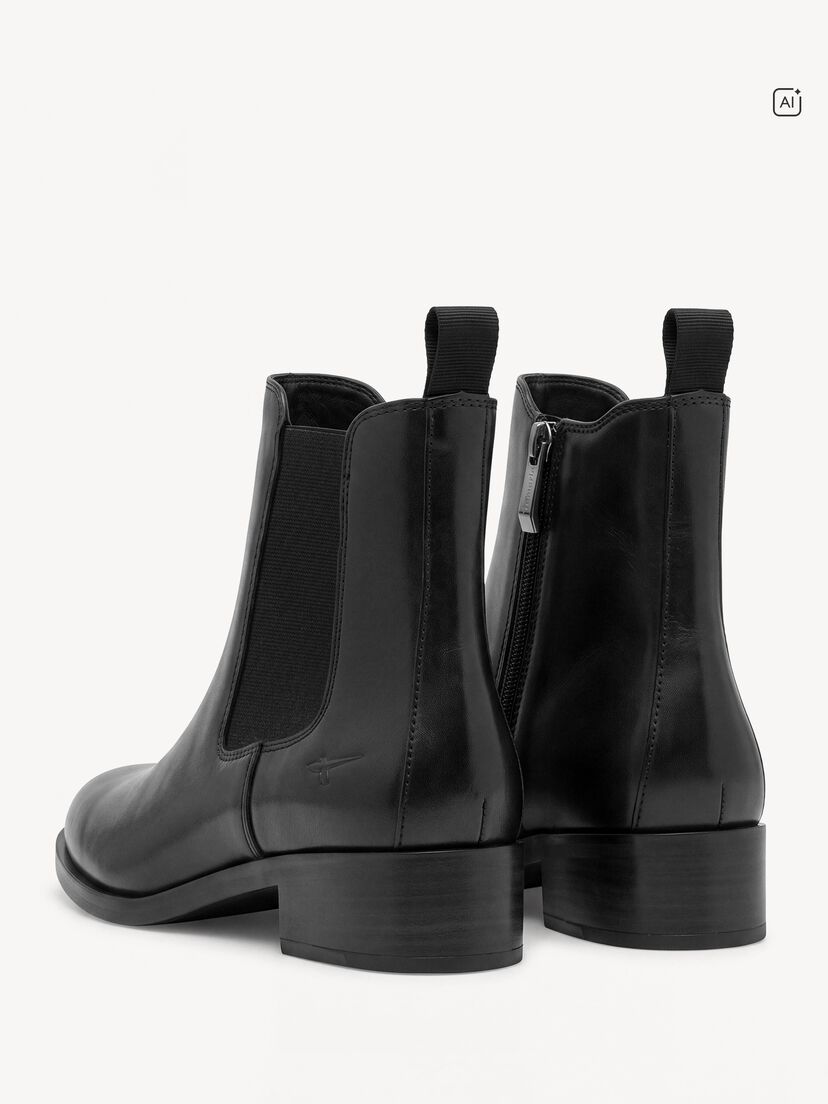 Leren Chelseaboot - zwart, BLACK, hi-res