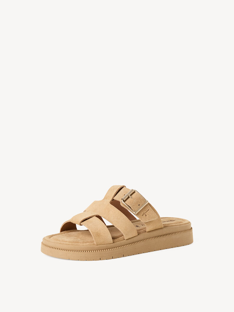 Mule en cuir - beige, BEIGE SUEDE, hi-res