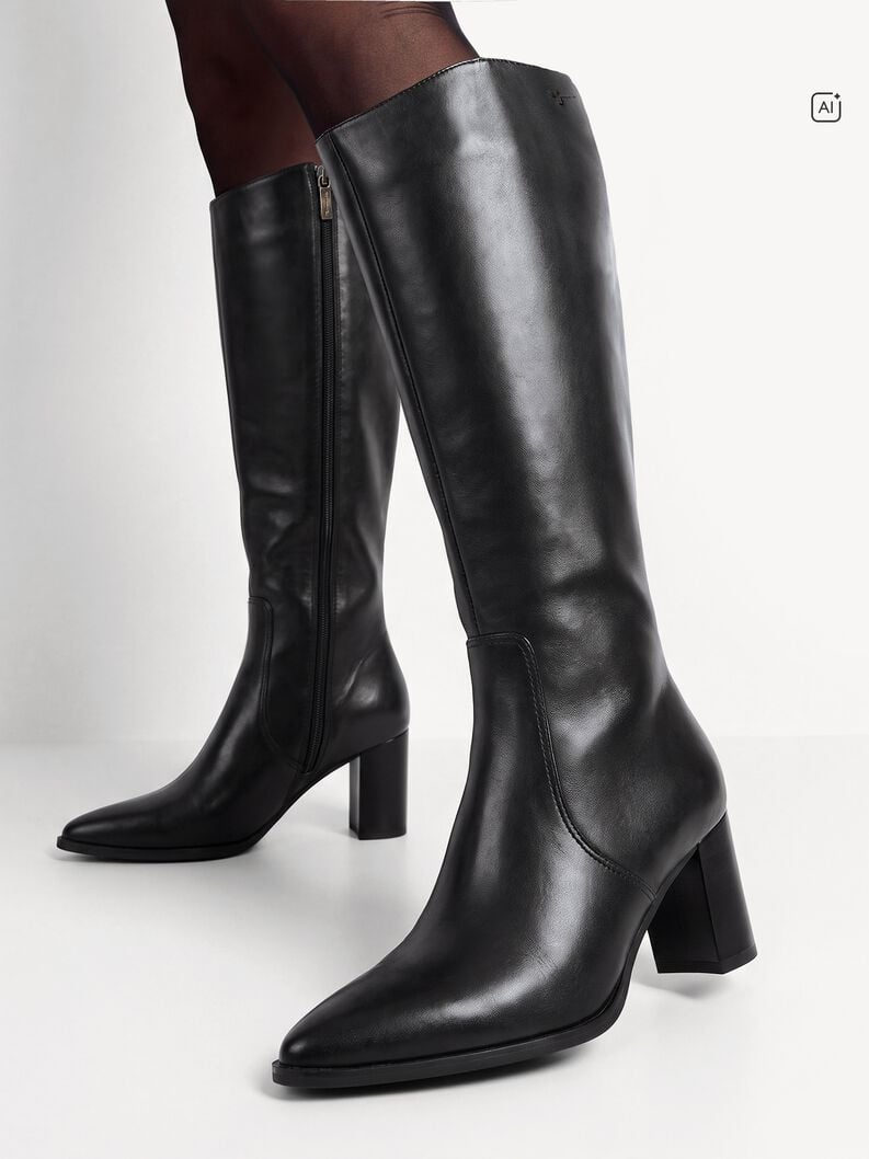 Leather Boots - black, BLACK LEATHER, hi-res
