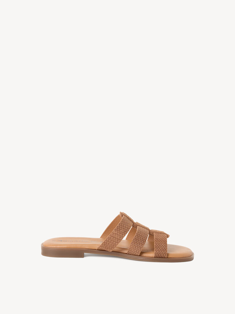 Lederpantolette - braun, BROWN STRUCT., hi-res
