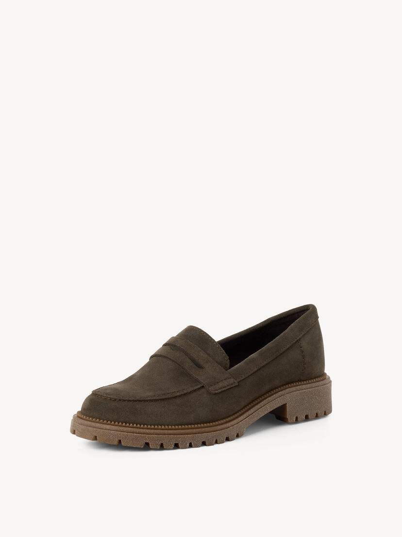 Leren Instappers - groen, OLIVE, hi-res