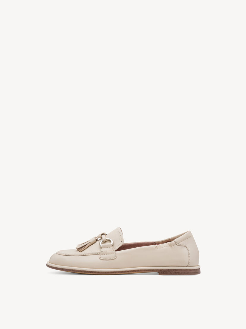 Leren Instappers - beige, IVORY, hi-res