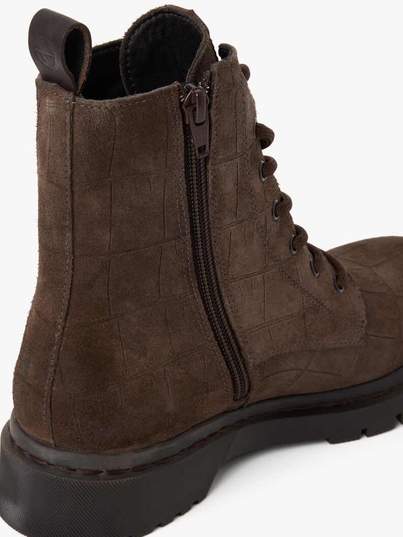 Lederstiefelette - braun, MOCCA CROCO, hi-res