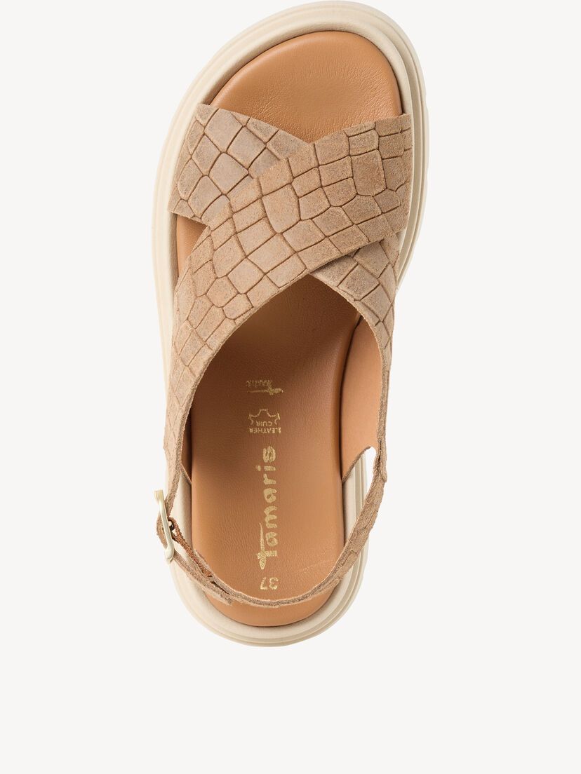 Leren Sandaaltje - bruin, BROWN STRUCT., hi-res