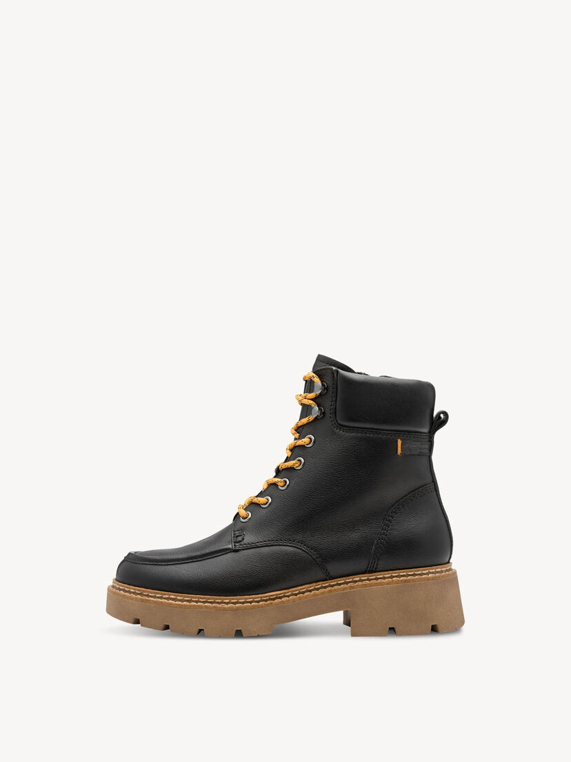 Enkellaarsje - zwart warme voering, BLACK LEATHER, hi-res
