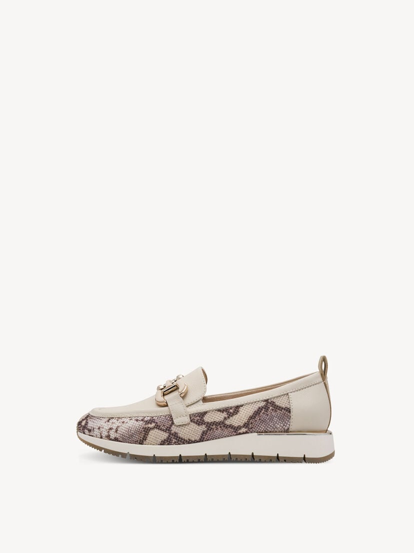 Leren Instappers - beige, BEIGE SNAKE, hi-res
