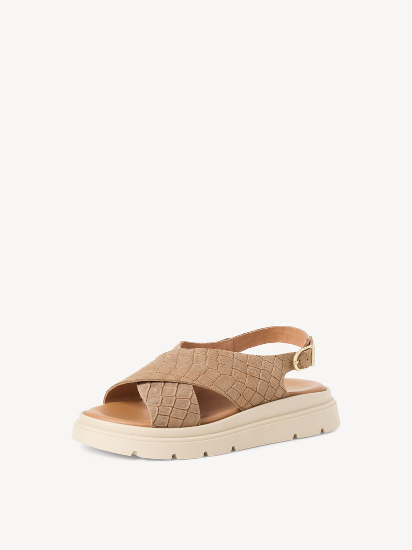 Leren Sandaaltje - bruin, BROWN STRUCT., hi-res