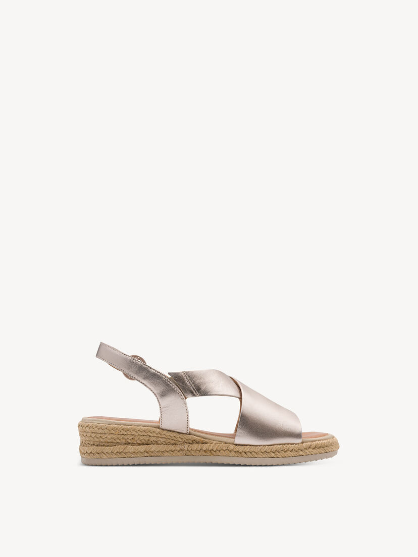 Leren Sandaaltje - metallic, LT GOLD, hi-res