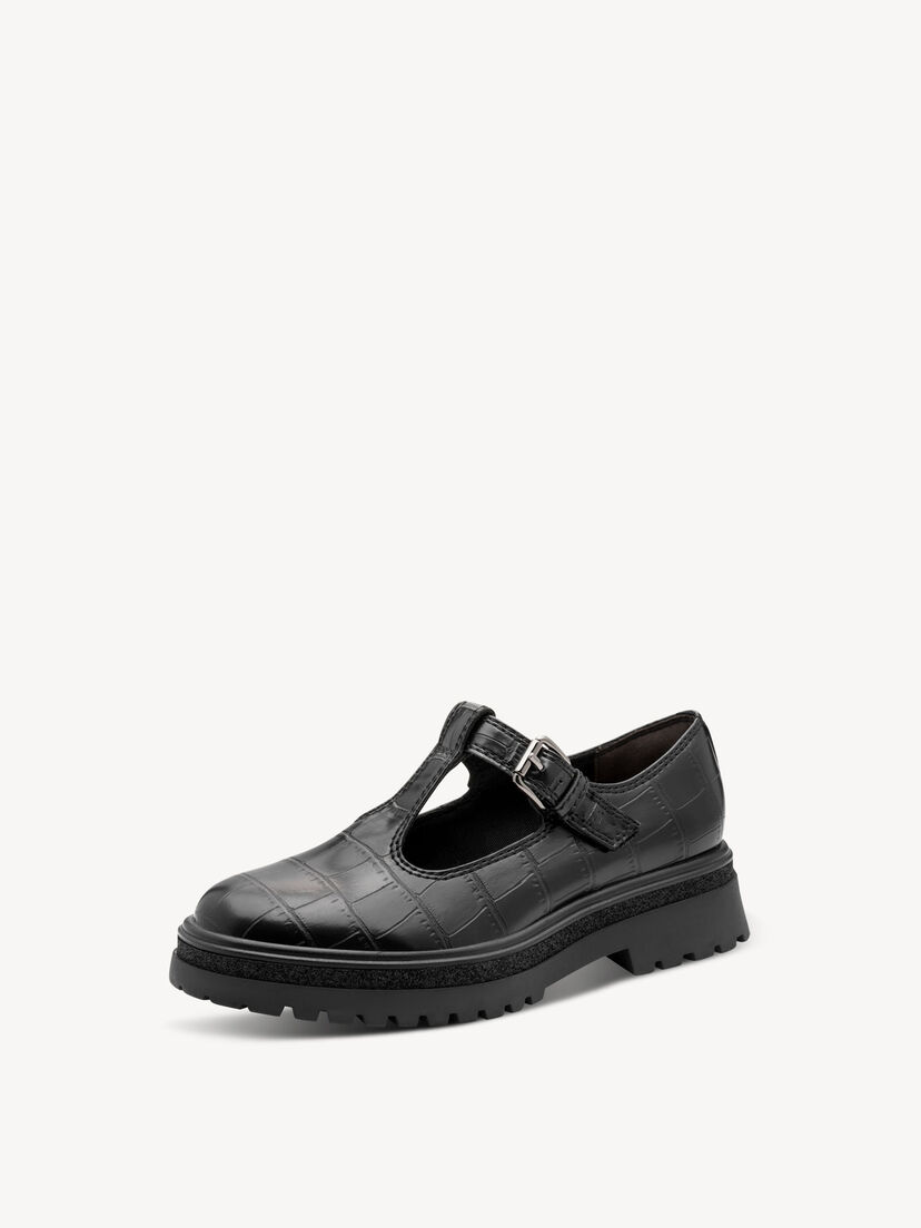 Instappers - zwart, BLACK CROCO, hi-res