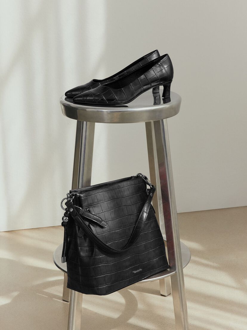 Pumps, BLACK CROCO, hi-res