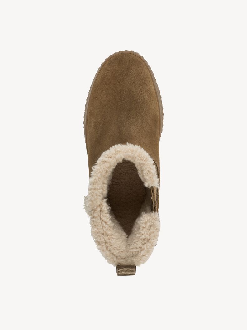 Leather Bootie - brown warm lining, CAPPUCCINO, hi-res