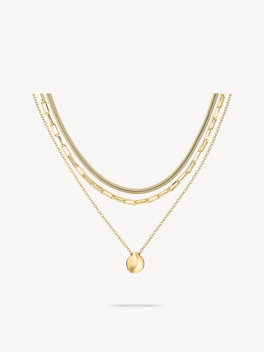 Ketting set, goud, hi-res