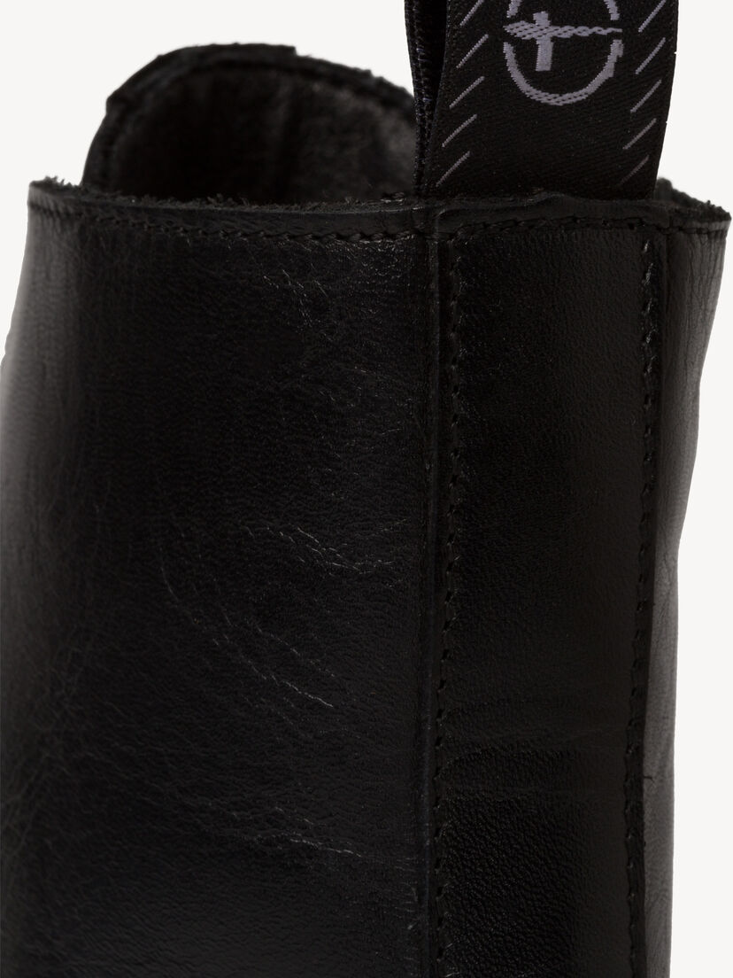 Enkellaarsje - zwart warme voering, BLACK, hi-res